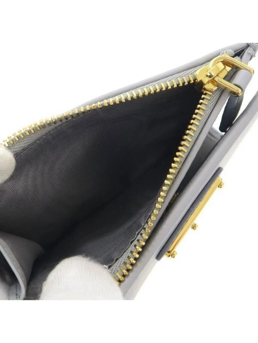 Prada Compact Wallet Gray